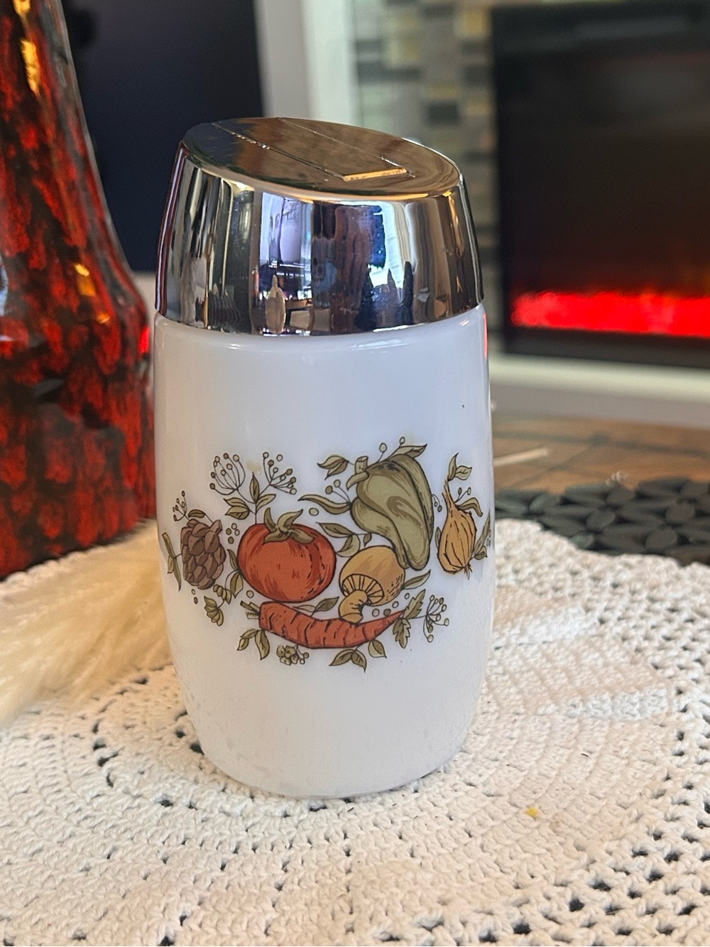 Vintage 1970s Spice of Life Sugar Dispenser | Milk Glass Harvest Kitchen Retro